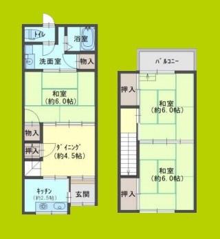 城東区東中浜貸家 間取り