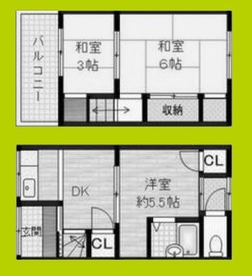 巽東1丁目貸家 間取り