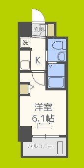 エステムコート難波WESTSIDEⅢドームシティ 間取り