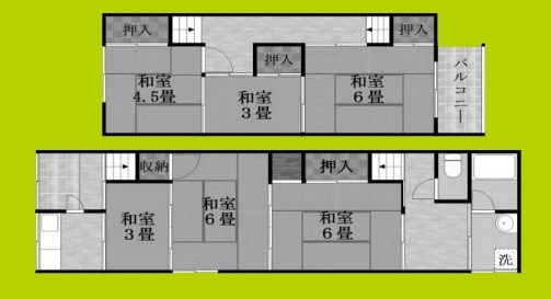 太子橋１丁目貸家　右端 間取り