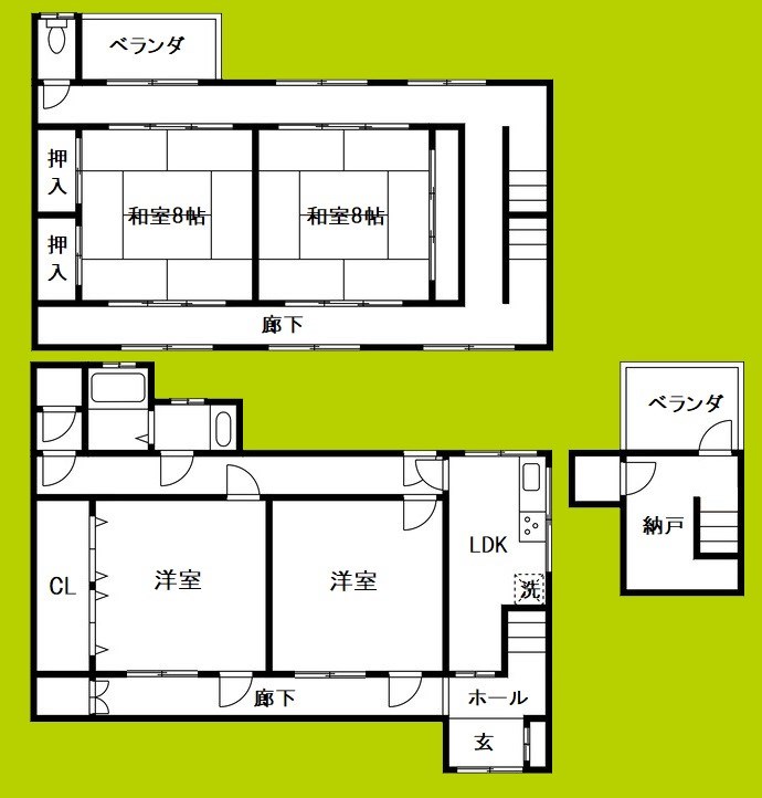 鶴見橋3丁目貸家 間取り